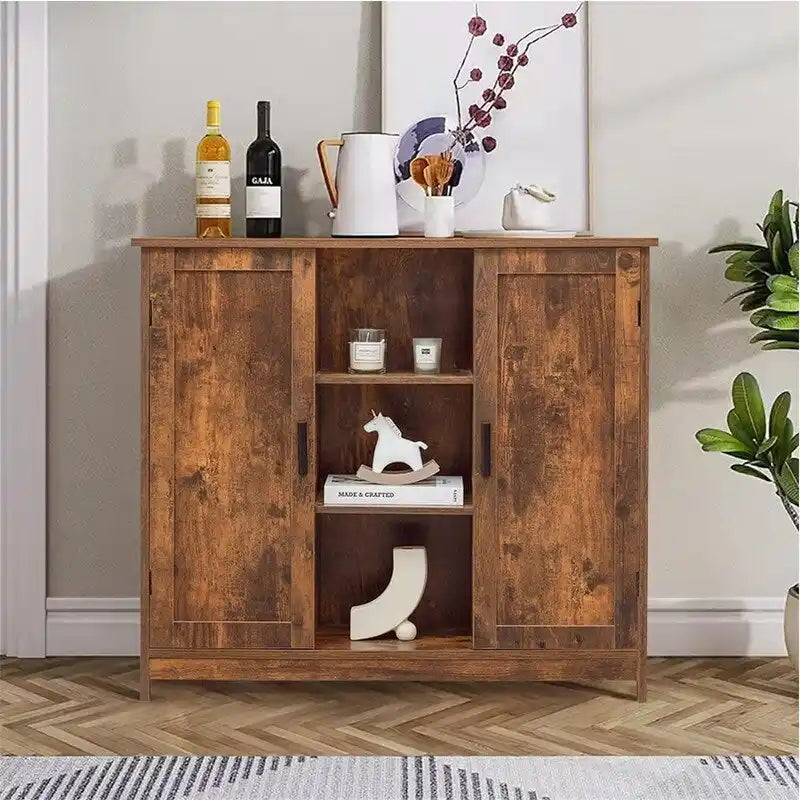 Meuble de rangement 2 portes, 4 étagères - 30P x 90L x 80,5H cm