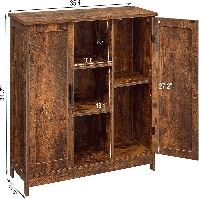 Meuble de rangement 2 portes, 4 étagères - 30P x 90L x 80,5H cm