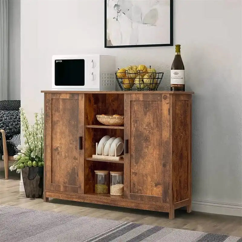Meuble de rangement 2 portes, 4 étagères - 30P x 90L x 80,5H cm