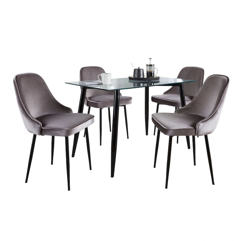 Silver Orchid Barton-Naldi 5-Piece Rectangular Dining Set