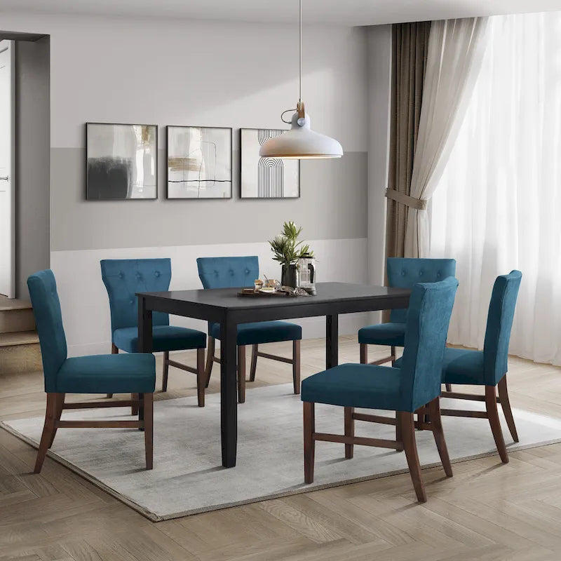 CraftPorch Mid-Century Modern 7-Piece Wooden Dining Chair