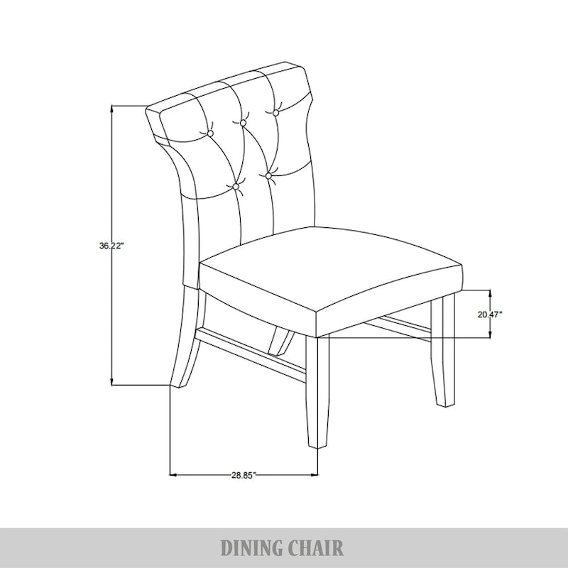 CraftPorch Mid-Century Modern 7-Piece Wooden Dining Chair