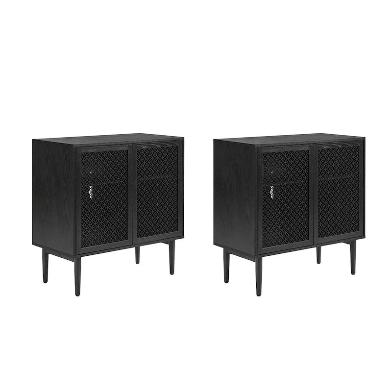 Meuble d'appoint moderne de 81 cm de haut à 2 portes avec lumière