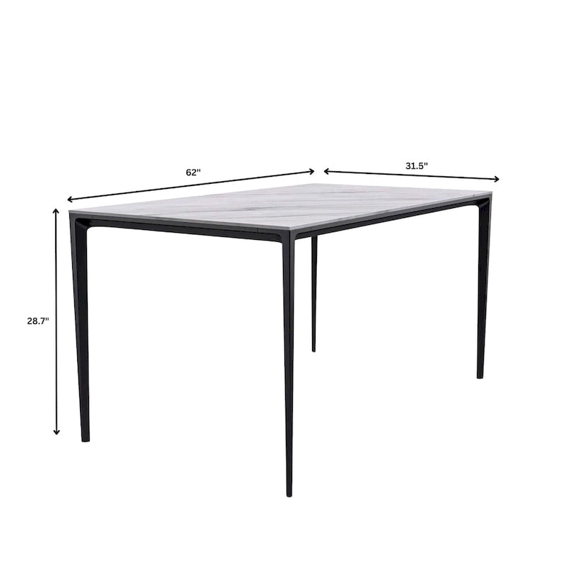 Avo 55 Rectangular Dining Table with Glass/Stone Top