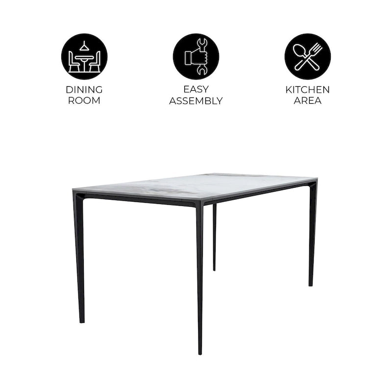 Avo 55 Rectangular Dining Table with Glass/Stone Top
