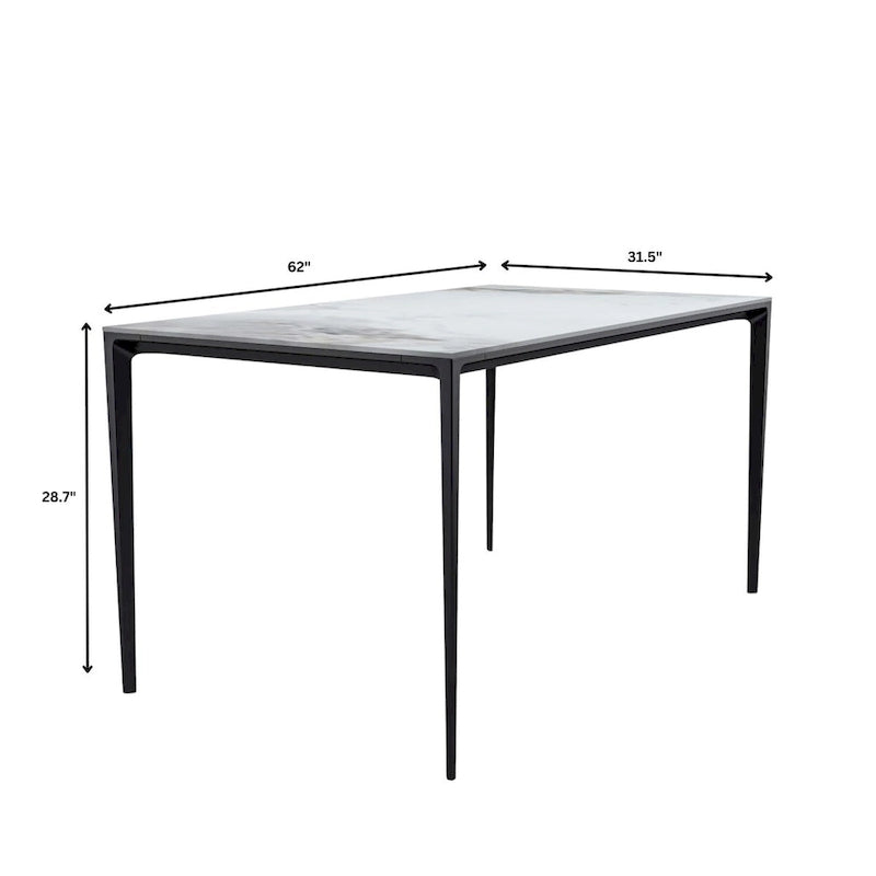 Avo 55 Rectangular Dining Table with Glass/Stone Top