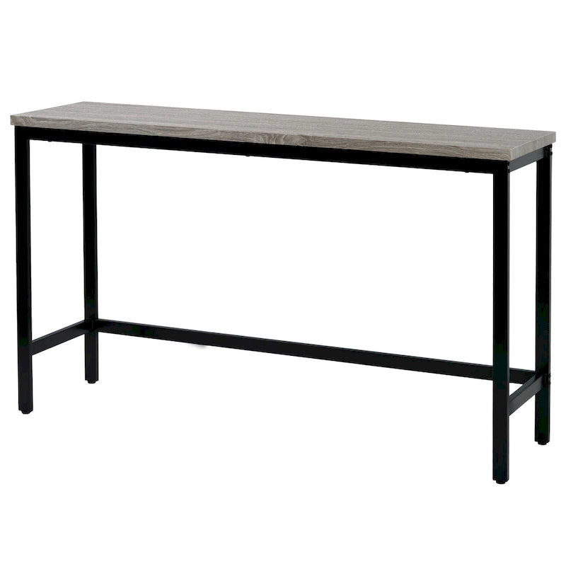 Counter Height Extra Long Dining Table Set with 3 Stools Pub Kitchen Set Side Table with Footrest