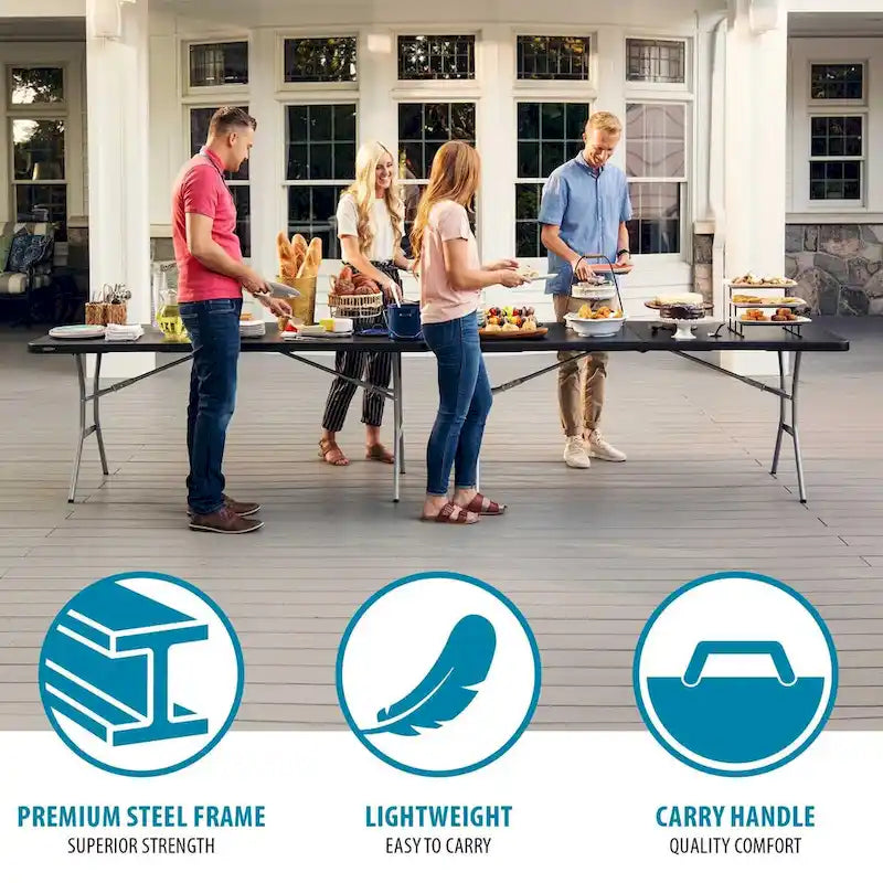 Lifetime 6-Foot Fold-In-Half Table, Black (Light Commercial)
