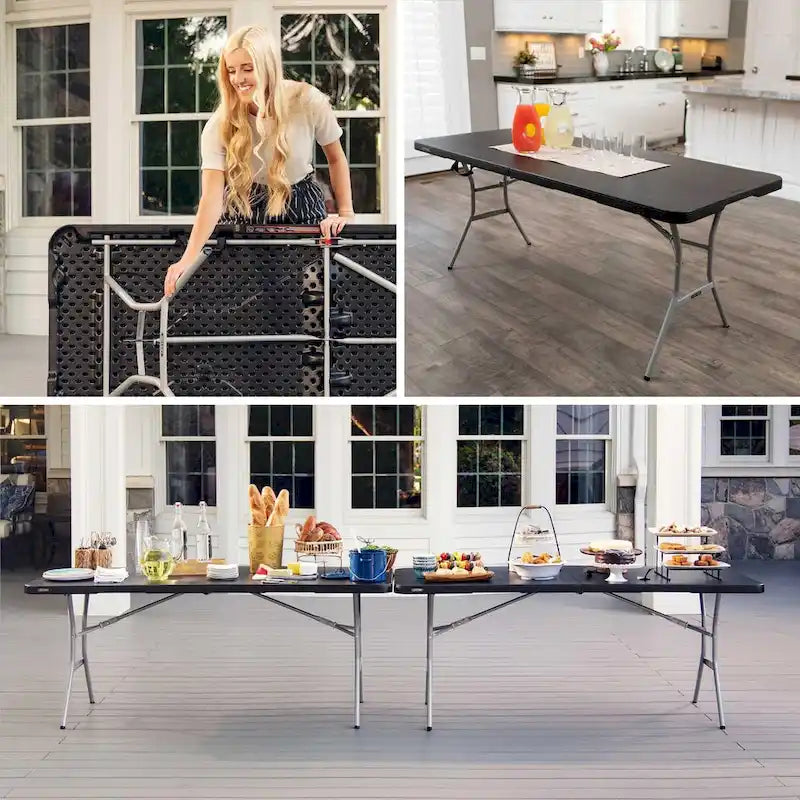 Lifetime 6-Foot Fold-In-Half Table, Black (Light Commercial)