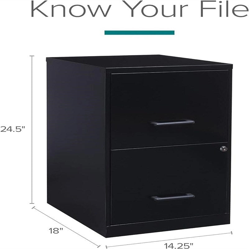 8 Deep 2-Drawer File Cabinet - 14.5D x 18W x 25H