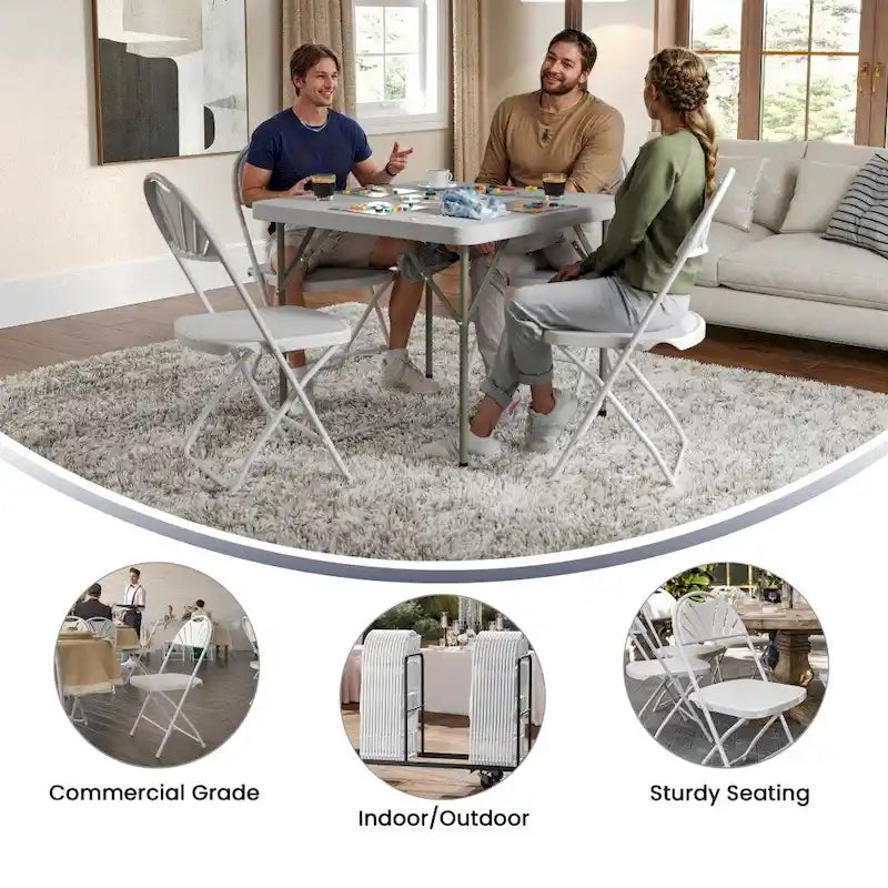 650 lb. Capacity Plastic Fan Back Folding Chair