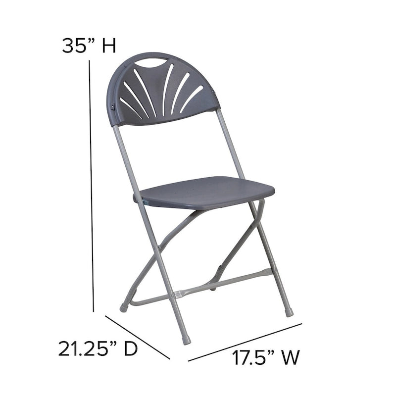 650 lb. Capacity Plastic Fan Back Folding Chair