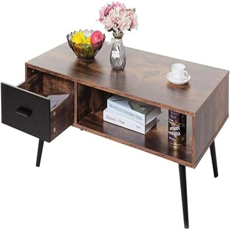 A coffee table with drawers