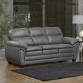Marcus Premium Grey Top Grain Leather Sofa
