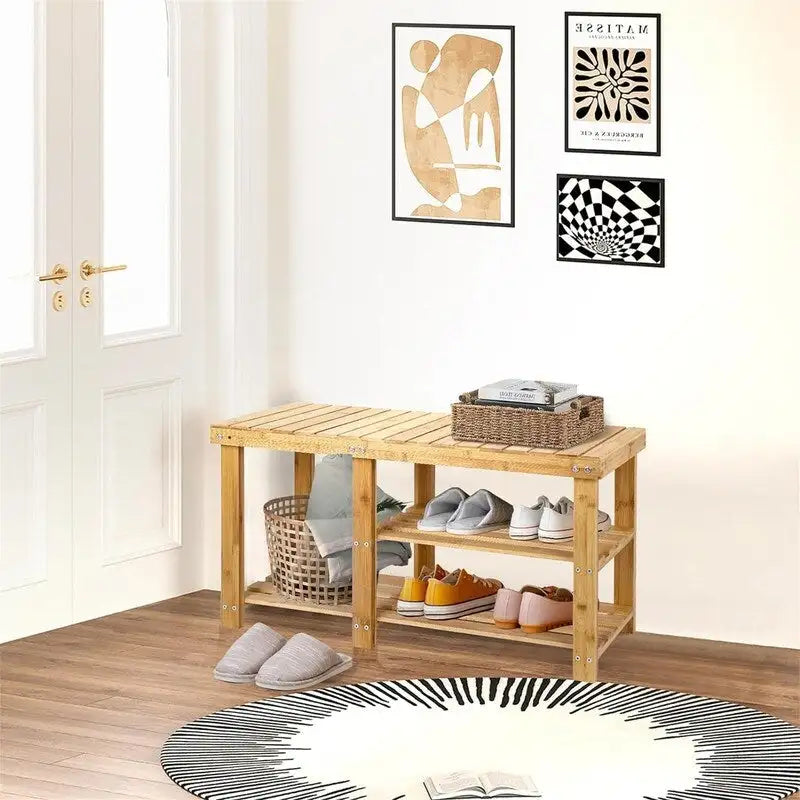 hoe Rack Bench for Entryway - 33.5D x 11.02W x 17.7H