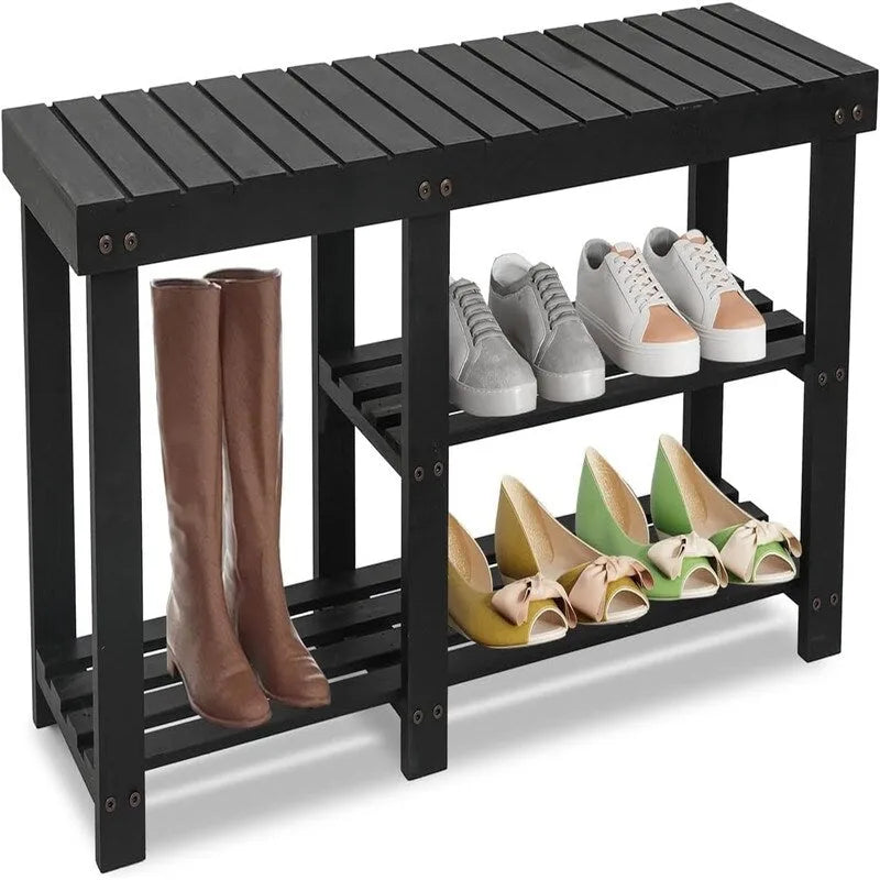 hoe Rack Bench for Entryway - 33.5D x 11.02W x 17.7H