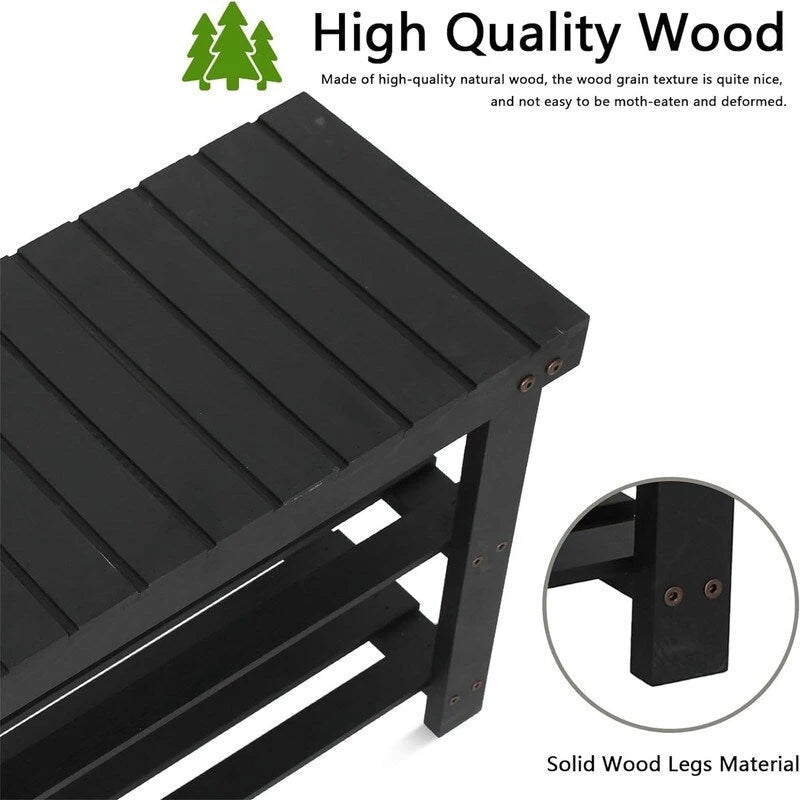 hoe Rack Bench for Entryway - 33.5D x 11.02W x 17.7H