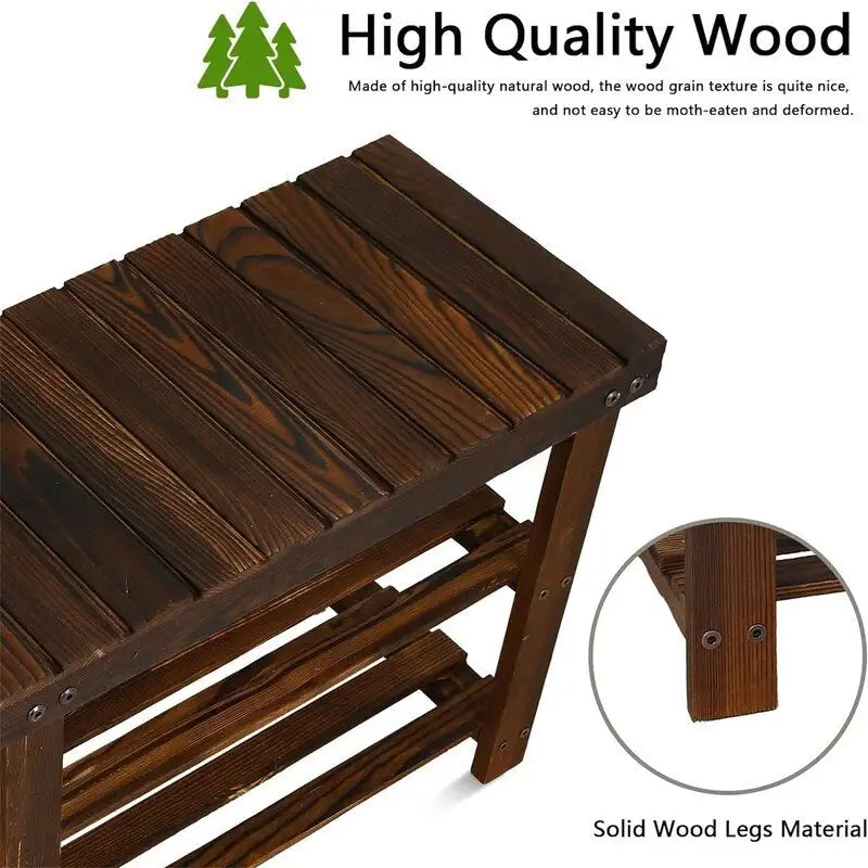 hoe Rack Bench for Entryway - 33.5D x 11.02W x 17.7H
