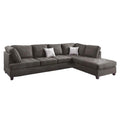 Roda 2 Piece L Shape Sectional Sofa with Reversible Chaise, Black Fabric