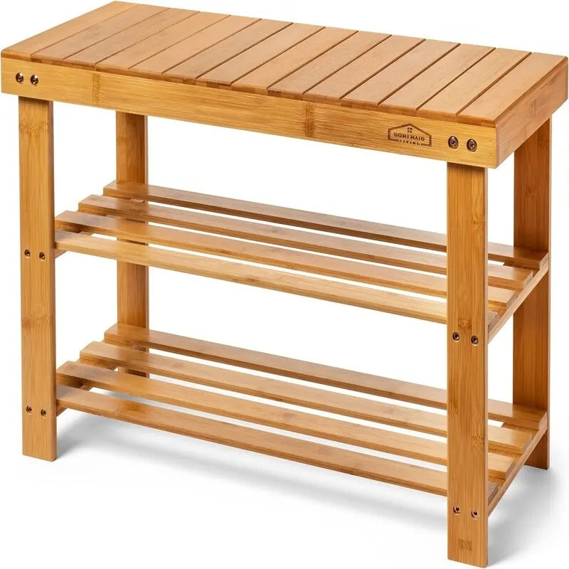 3 Tier Shoe Rack Small Bench - 11D x 27.6W x 17.7H