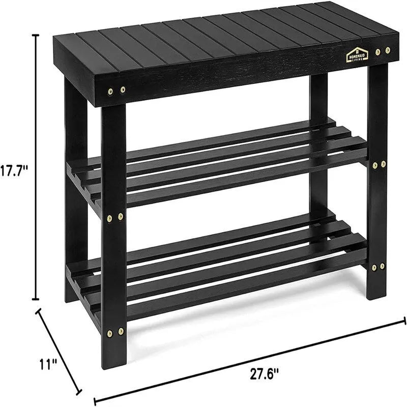 Banc à chaussures 3 niveaux - 11P x 27,6L x 17,7H