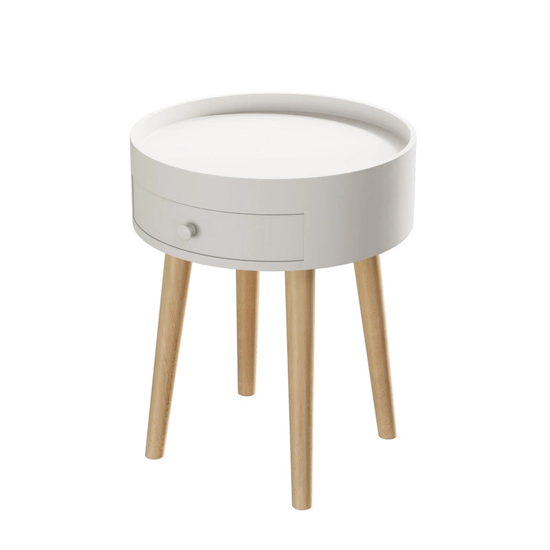 Modern Coffee Table with Drawer, Bedside Table, Sofa Side Table, Oak Table Legs, Suitable for Living Room and Bedroom