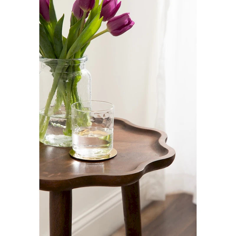 Kate and Laurel Alezar Scallop Wood Side Table