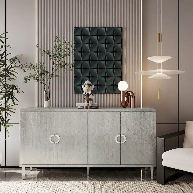Buffet/Bahut de Rangement 4 Portes, Élégant et Fonctionnel