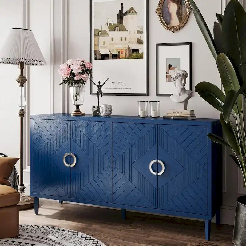 Buffet/Bahut de Rangement 4 Portes, Élégant et Fonctionnel