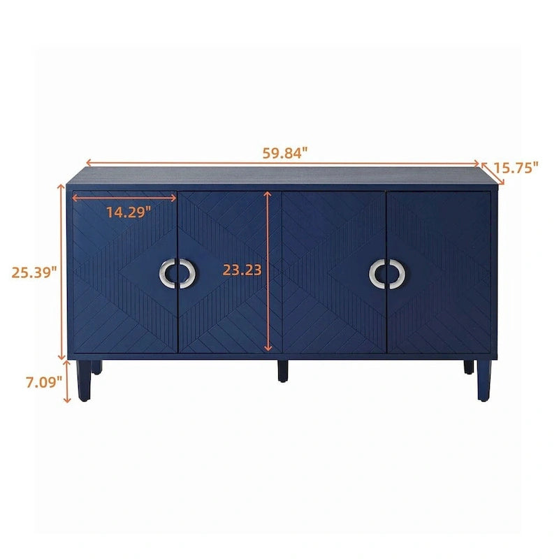 Buffet/Bahut de Rangement 4 Portes, Élégant et Fonctionnel