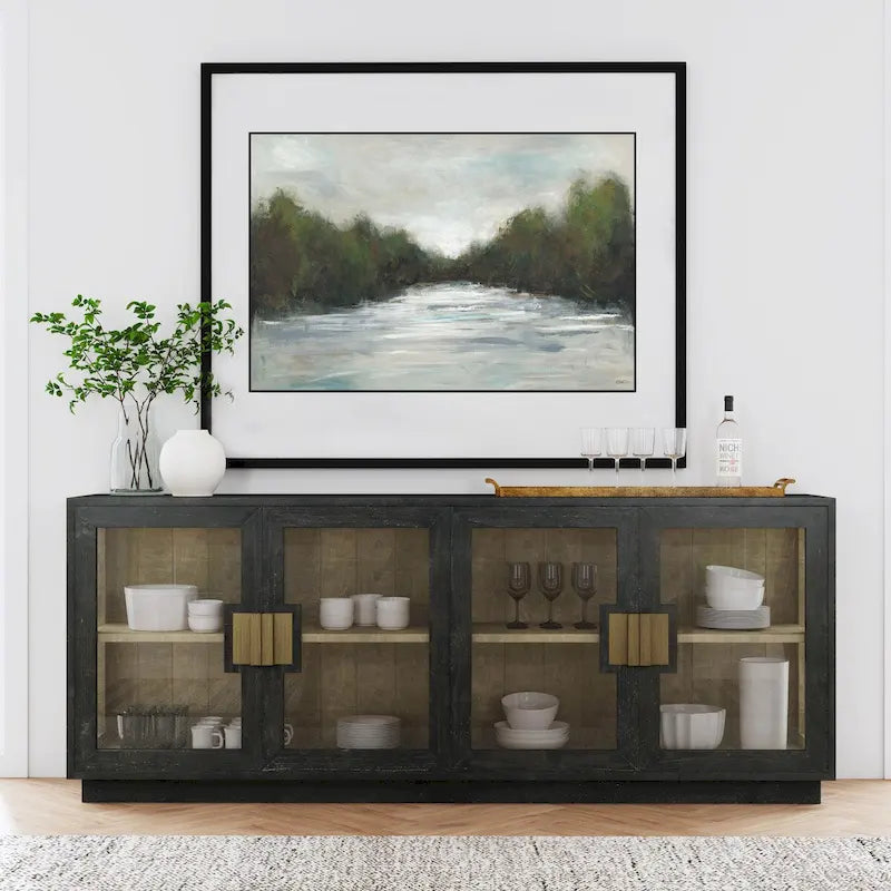 Classic Home Larson 90 Glass Reclaimed Pine Sideboard