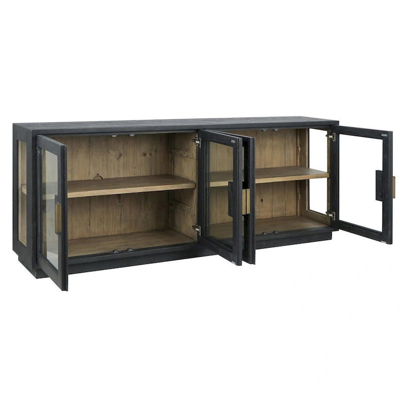 Classic Home Larson 90 Glass Reclaimed Pine Sideboard