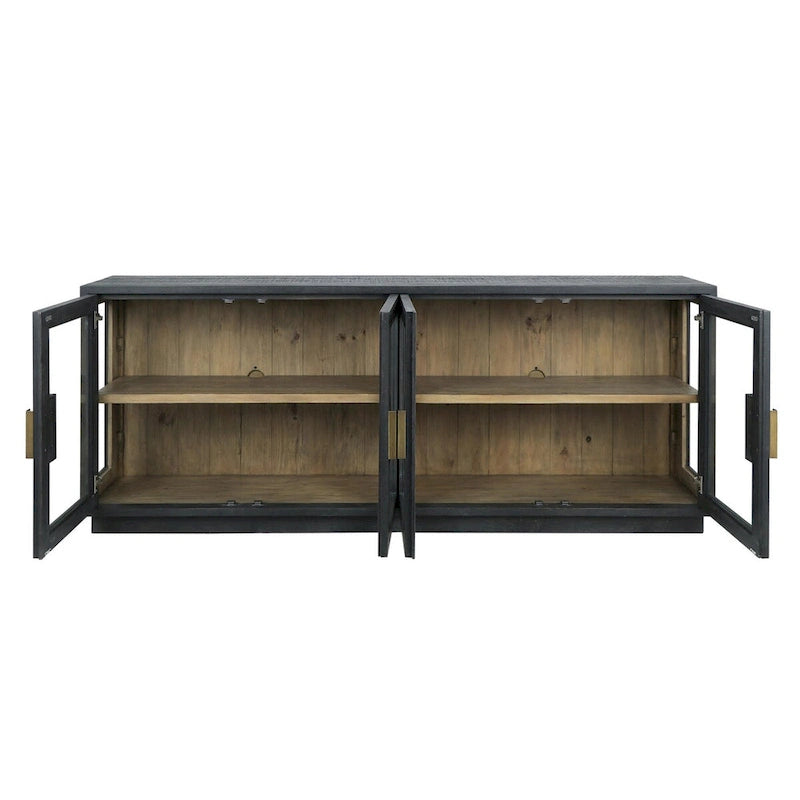 Classic Home Larson 90 Glass Reclaimed Pine Sideboard