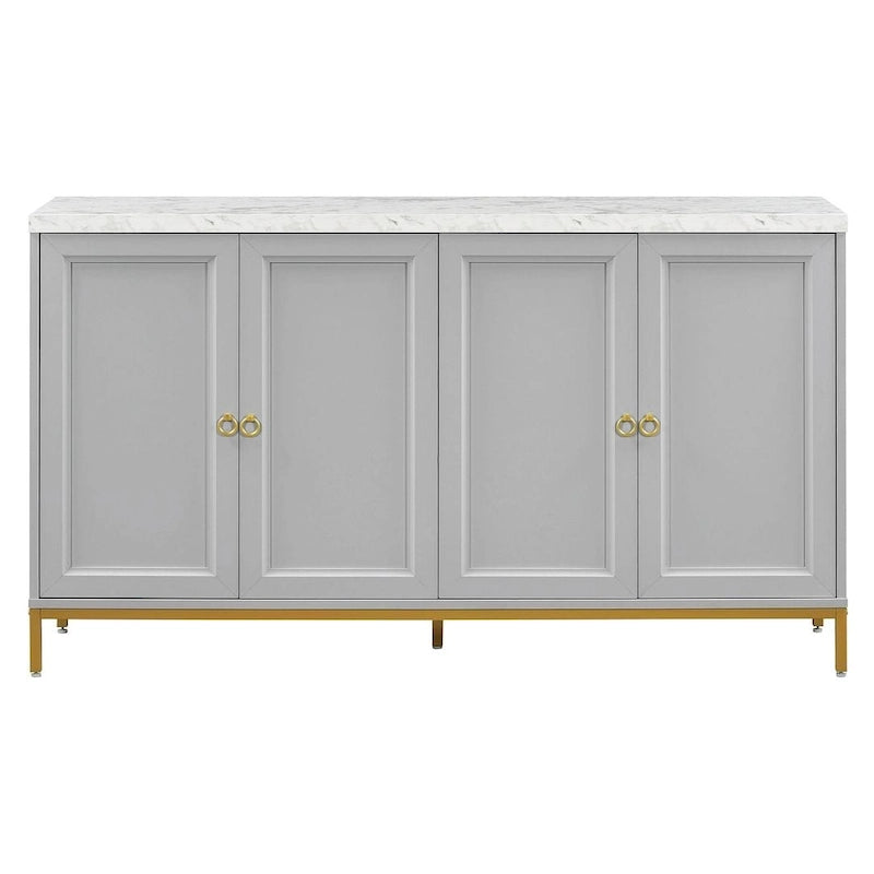 Buffets/bahuts pour salle à manger avec plateau imitation marbre et grand espace de rangement