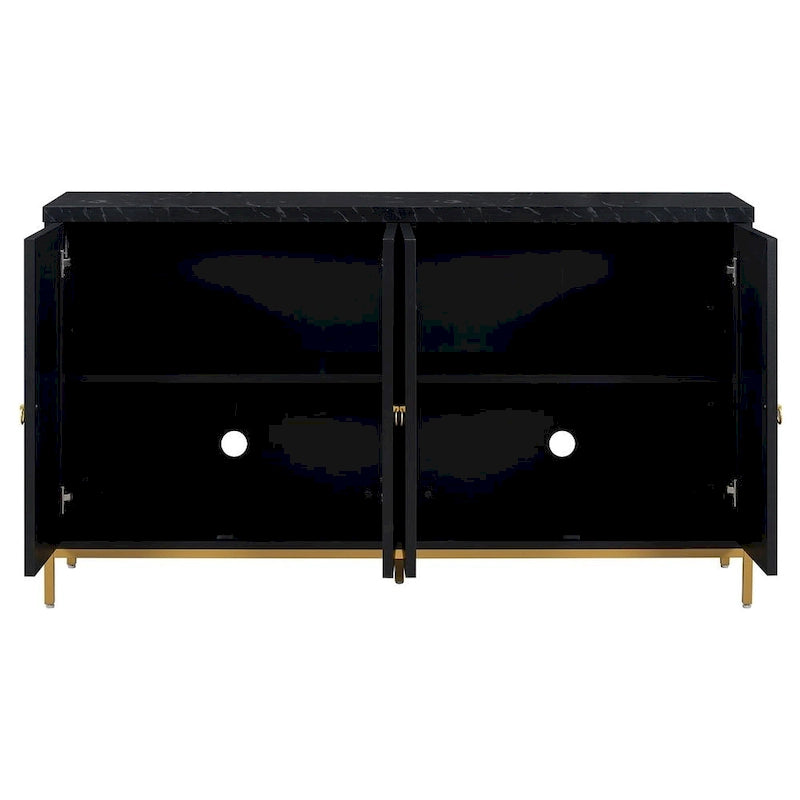 Buffets/bahuts pour salle à manger avec plateau imitation marbre et grand espace de rangement