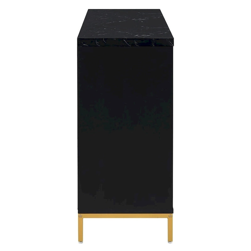 Buffets/bahuts pour salle à manger avec plateau imitation marbre et grand espace de rangement