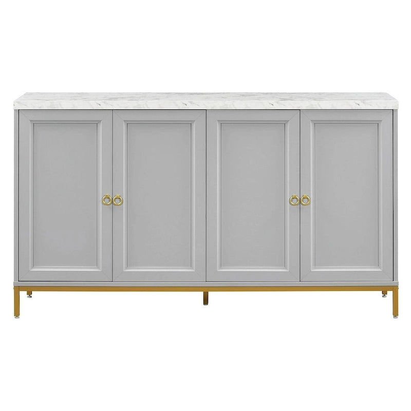 Buffets/bahuts pour salle à manger avec plateau imitation marbre et grand espace de rangement