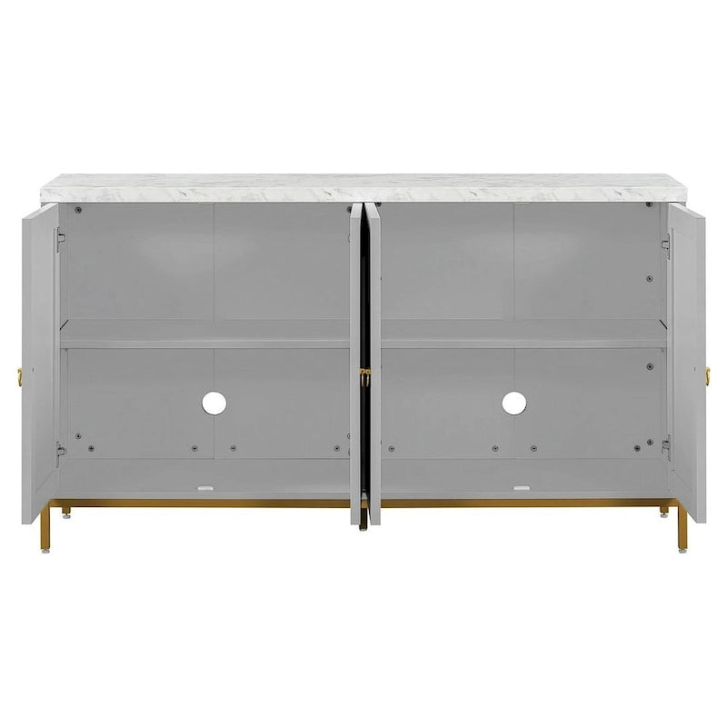 Buffets/bahuts pour salle à manger avec plateau imitation marbre et grand espace de rangement