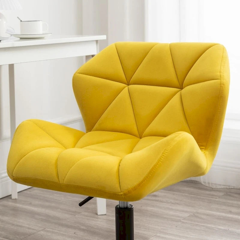 Diamond Tufted Armless Adjustable Swivel Home Office Chair
