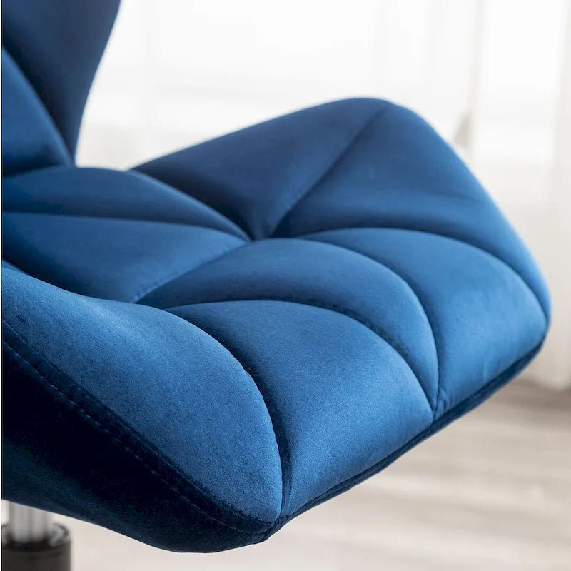 Diamond Tufted Armless Adjustable Swivel Home Office Chair