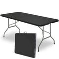 SUGIFT 6 ft Plastic Folding Table Portable Fold-in-Half Table