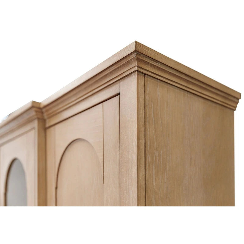 Desserte en bois moderne avec portes, Desserte de rangement, Rangement de bureau, Entièrement assemblée, Bois clair