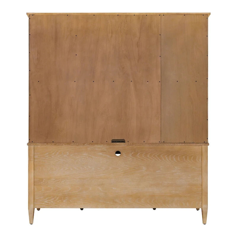 Desserte en bois moderne avec portes, Desserte de rangement, Rangement de bureau, Entièrement assemblée, Bois clair