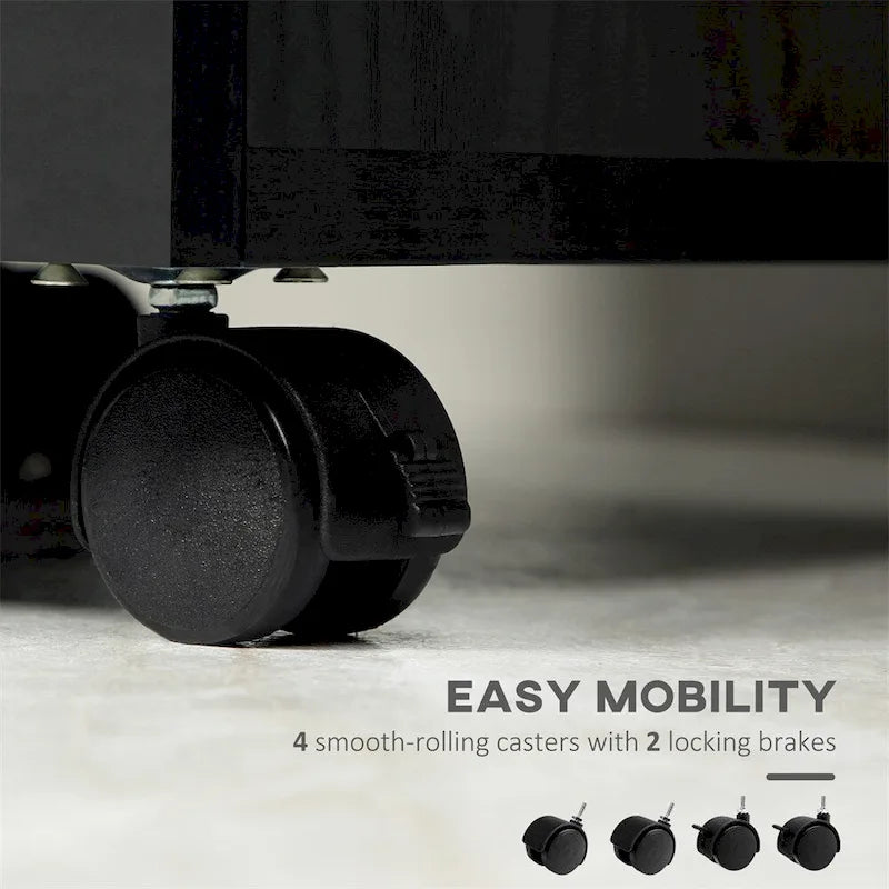 Meuble de rangement de bureau à 3 tiroirs, meuble sous bureau à roulettes