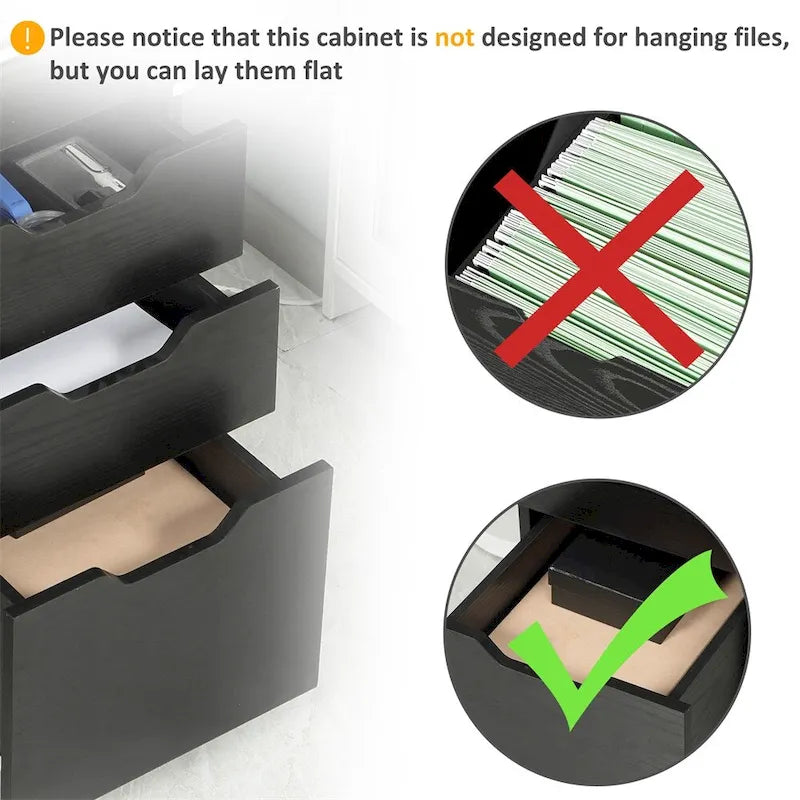 Meuble de rangement de bureau à 3 tiroirs, meuble sous bureau à roulettes
