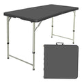 SUGIFT 4 Foot Folding Table Black Indoor Outdoor Folding Card Table