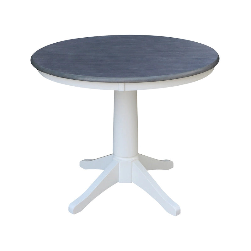 36 in Solid Wood Round Top Pedestal Dining Table with 4 Dining Chairs