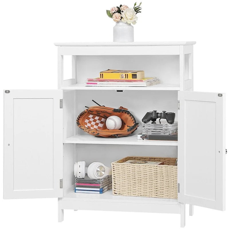 Meuble de rangement de salle de bain avec étagère réglable