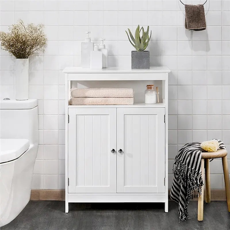 Meuble de rangement de salle de bain avec étagère réglable