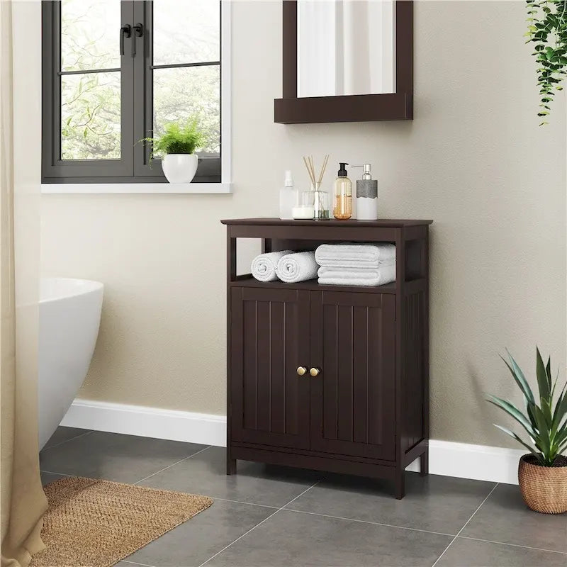 Meuble de rangement de salle de bain avec étagère réglable